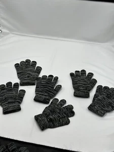 Kids Mittens/ Gloves, Brand New Set of 3 pairs. Black And Gray - Picture 1 of 3