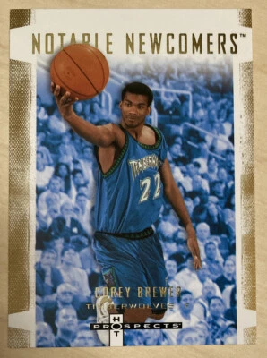 COREY BREWER - 2007-08 Fleer Hot Prospects NOTABLES RECIÉN LLEGADOS #NN-4 - TIMBERWOLVES Foto 1 de 2