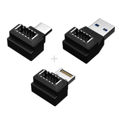 Cablecy 3pcs Header Female Type-E to Male Adapter Type-A & Type-C USB 3.1 Panel - Image 1 of 4