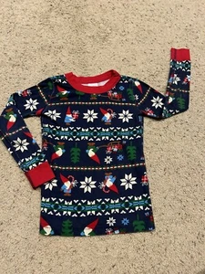 Hanna Andersson 110 5  PAJAMA TOP Organic Cotton Long John Gnomes CHRISTMAS Z23 - Picture 1 of 3