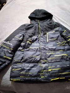 ATHETECH Youth Coat  Black/Grey with Yellow Highlights - Large (10-12) - Picture 1 of 6