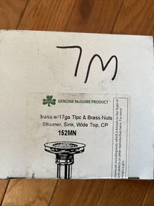 Mcguire 3rass w/17ga Tlpc &Brass Nuts Strainer, Sink, Wide top, CP 152MN - Picture 1 of 5