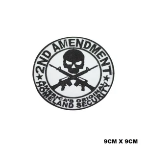 2ND Amendment Round Logo Embroidered Patch Iron On/Sew On Patch Batch - Picture 1 of 1