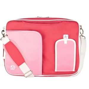 Pink Nylon Messenger Bag Laptop Case For 13" Microsoft Surface X / Surface Pro 9 - Picture 1 of 12