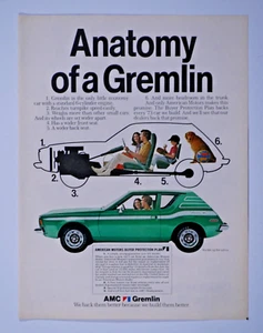 1973 Gremlin X Vintage Green AMC Anatomy Original Print Ad 8.5 x 11" - Picture 1 of 3