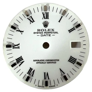 Rolex Oyster Perpetual Date genuino 34 mm esfera romana blanco brillante y acero 15200 - Imagen 1 de 4
