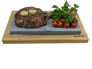 Hot Cooking Stone Steak Black Rock Sharing Hibachi Table Top Grill Sizzling - Picture 1 of 10