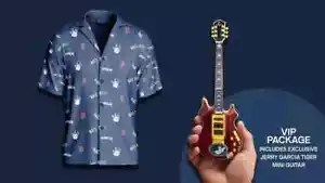 2024 Red Sox Jerry Garcia Grateful Dead Mini Guitar & Shirt Adult XL SGA A - Picture 1 of 3