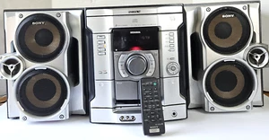 SONY MHC GX25 STEREO MINI 3 DISK CD DUAL CASSETTE RECORDER WITH REMOTE - Picture 1 of 19