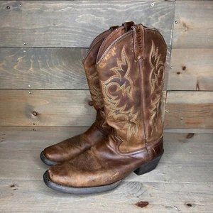 Justin Square Toe Cowboy Boots Roughneck Brown Western 2552 Men's Size 10.5 D - Picture 1 of 11
