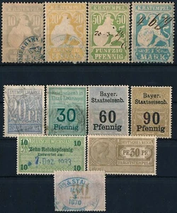 GERMANY, UNCHECKED NICE LOT OF 11 DIFFERENT MINT & USED REVENUE STAMPS. #A170 - Picture 1 of 1