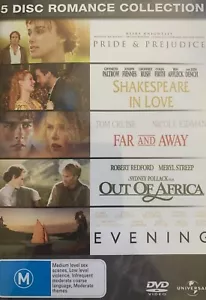 DVD: Pride & Prejudice+Shakespeare In Love+Far And Away+ Out Of Africa+Evening - Picture 1 of 3