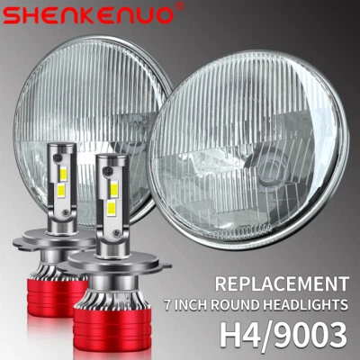 Par de faros LED redondos de 7 pulgadas alto bajo para camioneta Chevrolet C10 C20 K10 K20 Foto 1 de 4