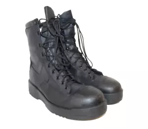 Botas para Hombres Talla 11.5 R Azul Marino Flight Deck Puntera de Acero Cuero Negro Vibram 795B - Imagen 1 de 15