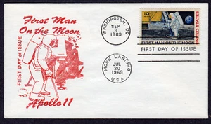 1969 Apollo 11 Uomo sulla Luna (Scott C76) - Sconosciuto-Produttore FDC TA696 - Foto 1 di 1