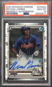 2020 Bowman Chrome Prospect Autographs #CPAMH Michael Harris Auto PSA 10