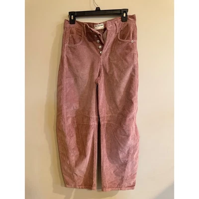 We the Free Cropped Corduroy Barrel Jeans Withered Rose Size 24 NWT - Image 1 of 4
