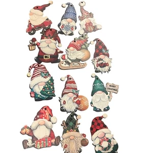 Adornos de madera para gnomos (3 pulgadas) 1 docena 1 cara vacaciones Navidad - Imagen 1 de 3