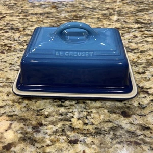Le Creuset EURO BUTTER DISH 13 x 9 cm 5 x 3.5 in. 2nd Choix ~ Azure Blue ~ New - Picture 1 of 6