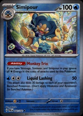 SV04: Paradox Rift #042/182 Simipour Reverse Holo Rare - Image 1 of 2