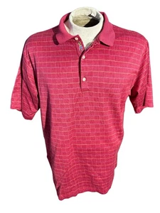 Bobby Jones Collection Men’s XL Made in Italy 100% Cotton Golf Polo Red Grid - Picture 1 of 6