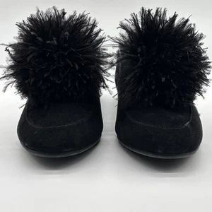 Usados Michael Kors Mujer’s Negro Gamuza Slip Ons Con Pompones Negros Talla 8.5 - Imagen 1 de 11