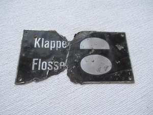  Luftwaffe FW-190 JU-88 ME109 Instrumentenbrett Hinweißschild " Klappe / Flosse  - Picture 1 of 2