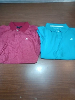 Aeropostale Polo 衫男式 XL A87 休闲针织棉短袖 2 件装 — 第 1/4 张图片