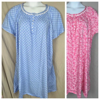 Camisón con bolsillos Aria Collection para mujer 4X (26W-28W) *ELIGE ROSA o AZUL* Foto 1 de 4