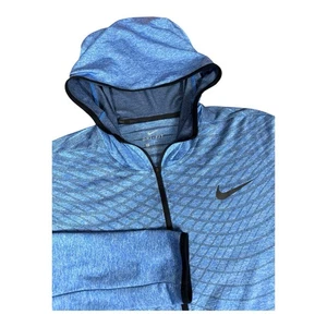 Nike Dri-FIT Training Full Zip Hoodie XL Lightweight Thumb Holes Blue 832833-003 - Picture 1 of 14