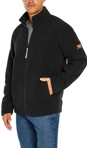 Orvis Herren Größe Medium durchgehender Reißverschluss Sherpa Fleece Jacke schwarz neu mit Etikett - Bild 1 von 7