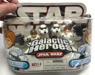 Figura Disfraz Star Wars Galactic Heroes Luke Han Solo Stormtrooper 2006 Nueva en Caja Foto 1 de 4