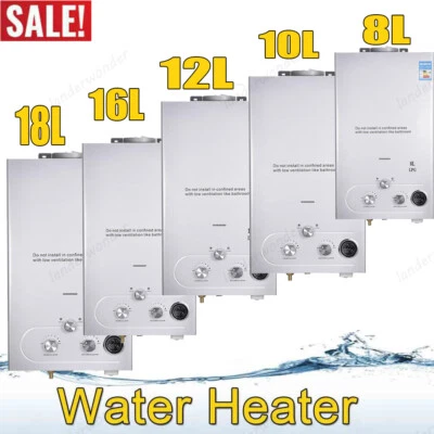 8/10/12/16/18L Instant Gas Hot Water Heater Tankless Gas Boiler LPG Propane UK - Image 1 of 4