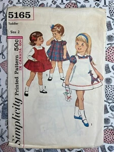 Simplicity Pattern 5165 Toddlers' One Piece Dress & Jumper Size 2 Cut Complete - Picture 1 of 4