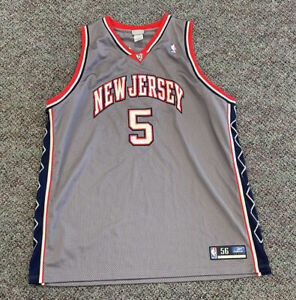 Reebok Jason Kidd New Jersey Nets NBA Basketball Jersey Size 56 Grey Vintage 