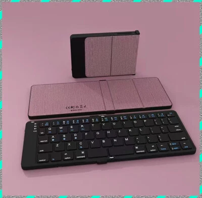 Wireless keyboard Rechargeable foldable ultrathin mini Portable mute Retro - Image 1 of 4