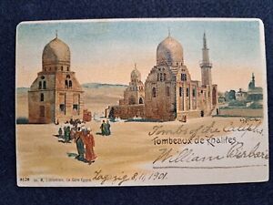 Egypt Vintage postcard, 1901, Tombs of the Caliphs, Lichtenstern # 6128 (A1)