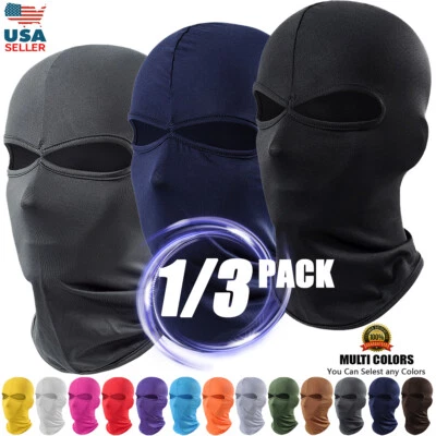 Máscara facial completa de pasamontañas de 2 agujeros delgada protección UV esquí capucha solar para hombres mujeres Foto 1 de 4