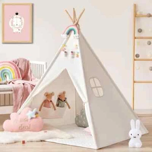 Tiny Land Kids Teepee Tent w/ Mat Star Lights & Carry Case TLTGTP0003 New in Box - Picture 1 of 15