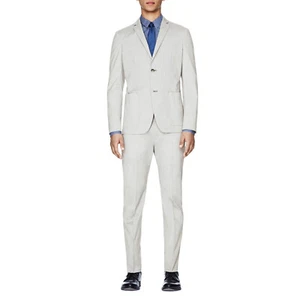 New Theory Men's Tobius SL Sturge Size 44 Light Grey Polyester/Wool $495 - Picture 1 of 11