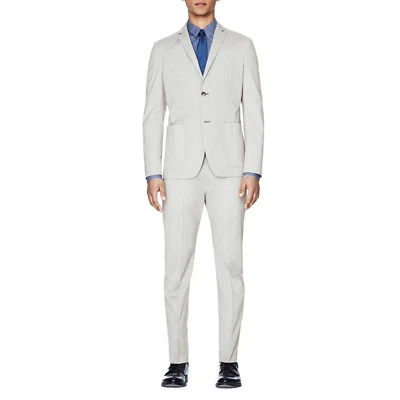 New Theory Men's Tobius  SL Sturge Size 44 Light Grey Polyester/Wool  $495 - Image 1 of 4