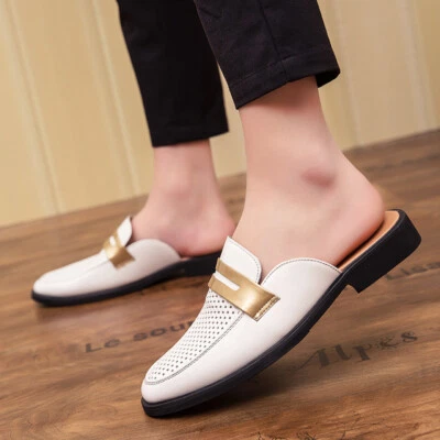 Men's Slipper Mules Hollow out Breathable Slip On Casual Flat Loafers Shoes 44 L - Image 1 of 4