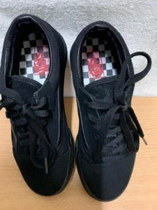Vans Old Skool Low Tops Black/White Suede Canvas Sneakers Size UK 3 (35) 22 CM - Picture 1 of 12