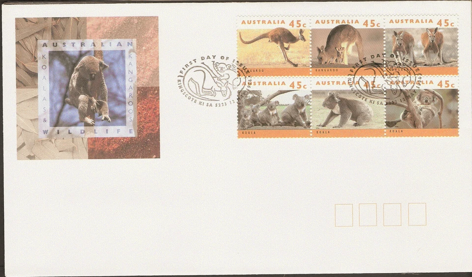 Koala, Red & Eastern Grey Kangaroo Stamps Australian Wildlife Australia FDC 1984 - Image 1 of 1