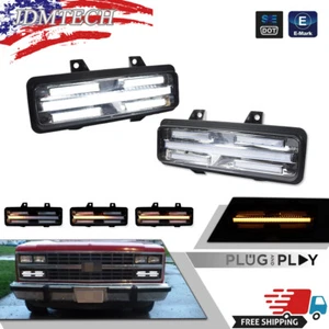 Switchback LED Clear Lens DRL Signal Lights For Chevy GMC Van Jimmy Pickup Truck - Picture 1 of 11