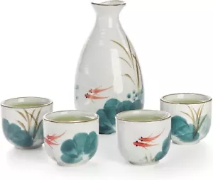 5 Pieces Ceramic Japanese Sake Set Soju Tea Set Porcelain Sake Tokkuri Bottle... - Picture 1 of 7