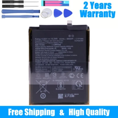 For Asus ZenFone Max M2 ZB633KL Internal Battery C11P1805 4000 mAh + Tools - Image 1 of 4