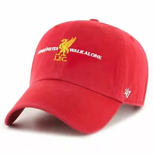 '47 Brand Liverpool FC LFC Arched Clean Up Kings Never Walk Alone Cap Nuovo con etichette rosso - Foto 1 di 5