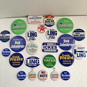 Vintage Pennsylvania Regierung Senator Gouverneur 24 Pin Rückseite Kampagne Abzeichen - Bild 1 von 4