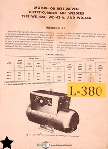 WD-42A 43A 44A, Manual de Operaciones y Piezas de Instalación de Soldador de Arco - Imagen 1 de 1